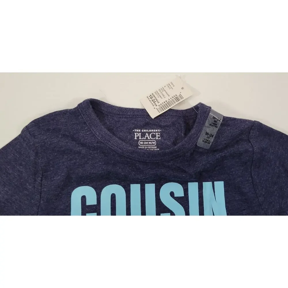 G) The Children's Place Boys Cousin Squad Navy Blue T-Shirt 18-24 M/M